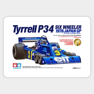 TYRRELL SIX-WHEELER RACING CAR - box art Sticker